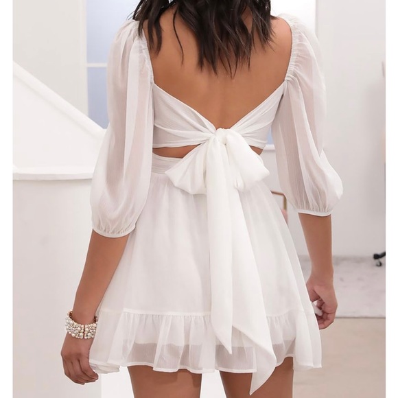 Neia White Ruffle Dress - Picture 5 of 5